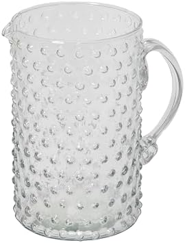Creative Co Op Hand Blown Glass Hobnail Pitcher Clear