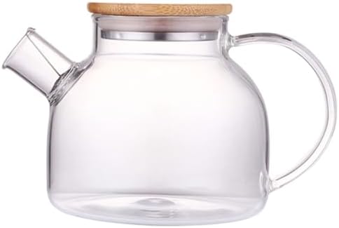 Glass Water Pitcher with Large Capacity and Easy Lid