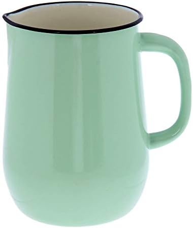 Mint Enameled Steel Water Jug with Handle