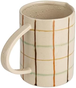 Creative Co Op 32 Oz Stoneware Pitcher with Checkered Pattern