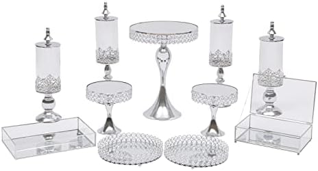 Kaibrite 11-Piece Cake Stand Set with Mirror and Acrylic