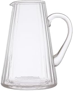 Bloomingville 825 Inch 60 Ounce Ribbed Glass Pitcher Clear