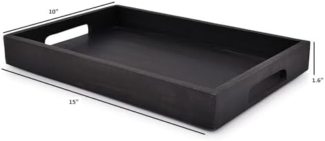 EDHAS Acacia Wood Serving Tray 15x10x16 Inch