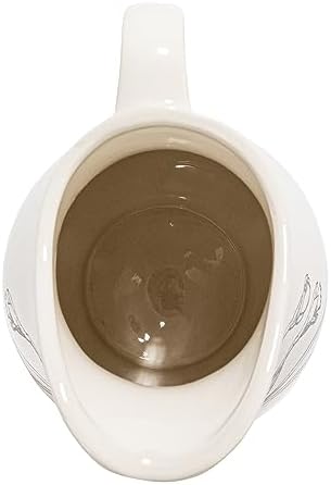 65 Inch 2 Quart Stoneware Pitcher with Flower Design