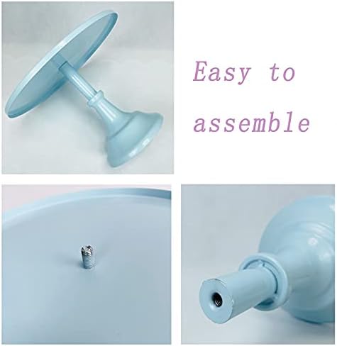 3 Pcs Blue Metal Cake Stand Set for Parties and Celebrations