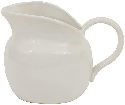 Creative Co Op White Stoneware Pitcher