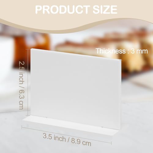 JINMURY 10 Pack White Acrylic Sign with Stand 1