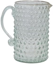 Creative Co Op Hand Blown Glass Hobnail Pitcher Clear