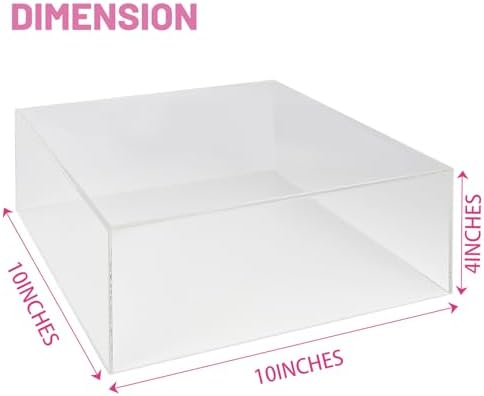 NOKI 10 Inch Square Acrylic Cake Stand with Hollow Bottom