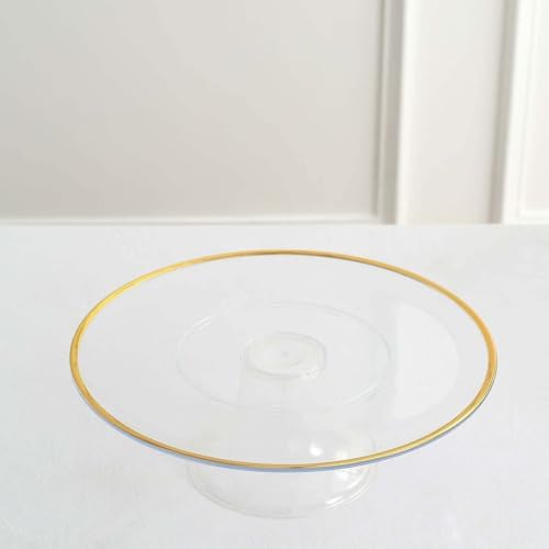 Efavormart 2 Pack Clear Gold Rim Plastic Cupcake Display Riser