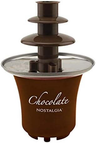 Nostalgia 3 Tier Electric Chocolate Fondue Fountain Machine - 8 Ounce Brown