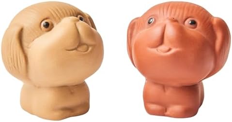 2Pcs Purple Sand Tea Pet Dog Kungfu Tea Set for Tea Lovers