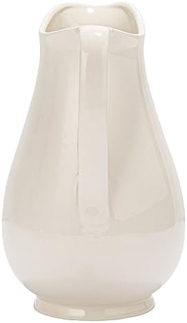 65 Inch 2 Quart Stoneware Pitcher with Flower Design