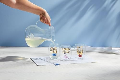 Mud Pie 97 Ounce Sea Icon Glass Pitcher