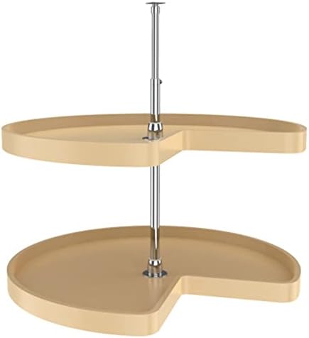 Rev-A-Shelf 28-Inch Almond Polymer 2-Shelf Adjustable Lazy Susans
