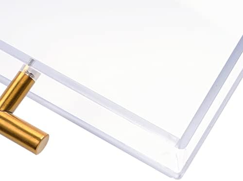 12x16 Clear Acrylic Serving Tray with Golden Handles