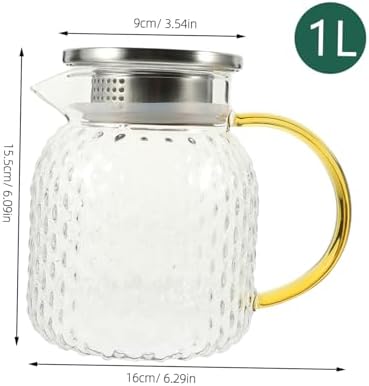 1000ml Glass Cold Water Bottle with Leakproof Lid