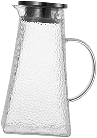 STOBAZA Glass Beverage Pitcher with Hammer Pattern