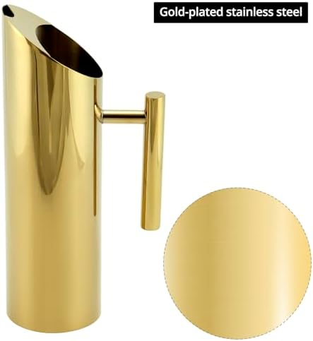QWORK Gold-Copper Plated Stainless Steel Water Pitcher 53oz