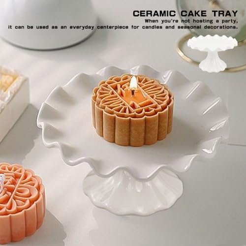 White Ceramic Cake Stand - 55 Inch Elegant Serving Display