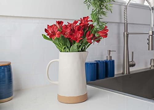 Nat Jules 48 Ounce Ceramic Pitcher With Raw Bottom