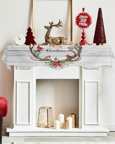 Yukro Holiday Fireplace Mantel Scarf 17x70 Inch