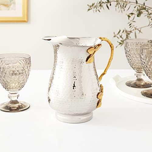 Golden Vine Stainless Steel Pitcher in Silver and Gold