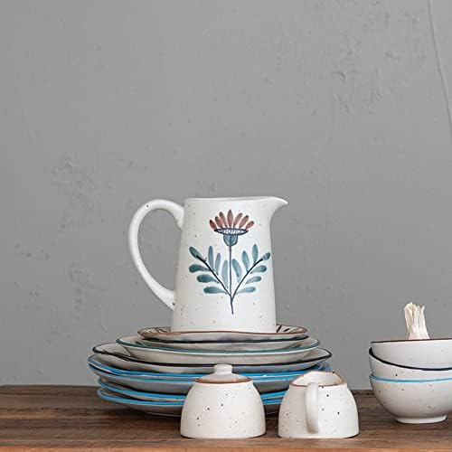 Creative Co-Op Hand Painted Floral Pitcher