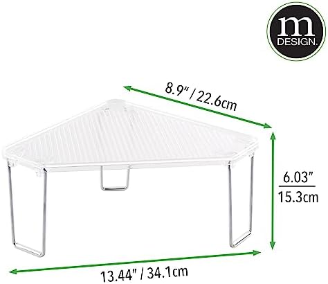 mDesign Clear Foldable Corner Shelf Organizer 2 Pack
