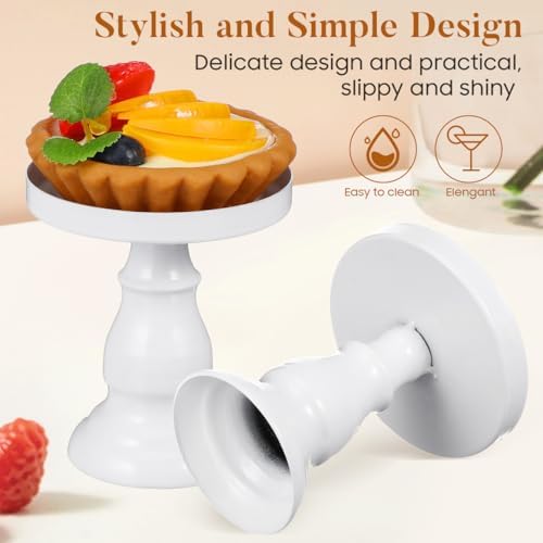 Luxshiny Single Cake Pan - White Pedestal Cupcake Stand for Parties
