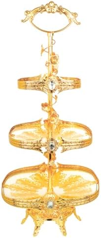 3-Tier Gold Square Cake Stand for Parties and Events