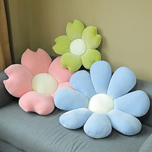 Vctops Blue Daisy Shaped Seat Pad Throw Pillow