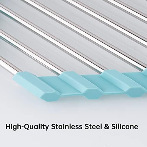Tomorotec Green Triangle Roll-Up Dish Drying Rack for Sink
