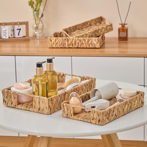 Nemshin Hand-Weaving Wicker Serving Tray Set of 2
