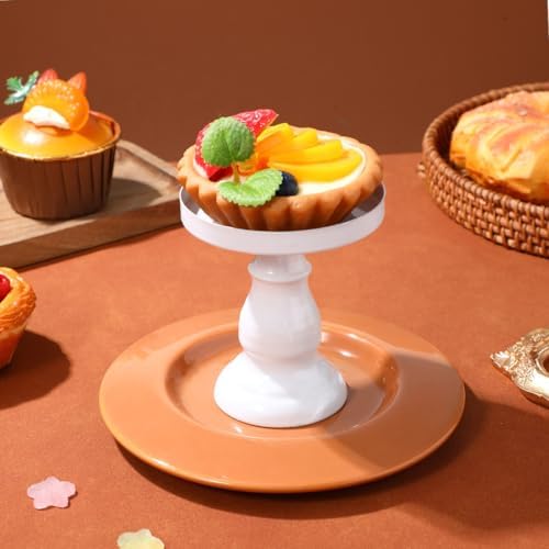 Luxshiny Single Cake Pan - White Pedestal Cupcake Stand for Parties