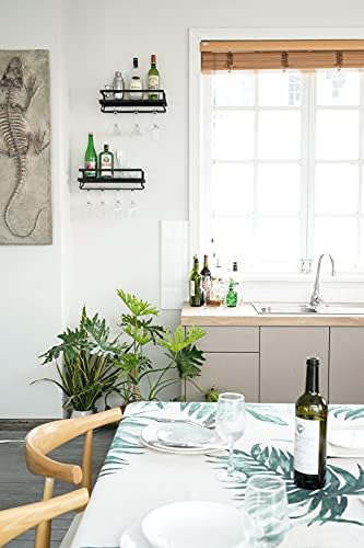 Mkono Wall Mounted Wine Rack Set of 2 Black