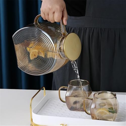 Cold Water Kettle 2500ml Glass Pitcher With Lid