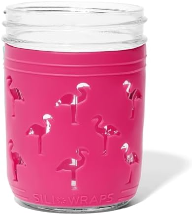 Flamingo Pink Mason Jar Silicone Sleeves Set of 4