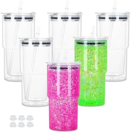 18 Oz Acrylic Snowglobe Tumbler 6 Pack
