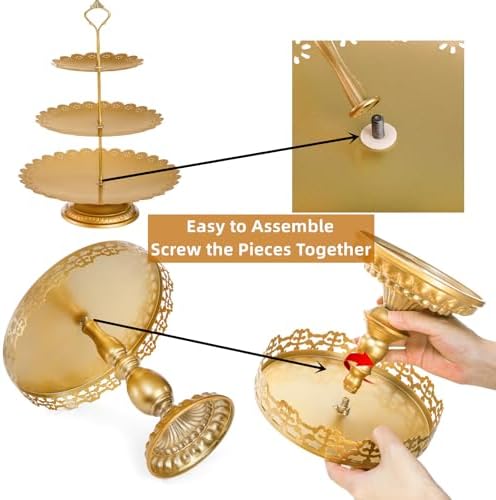 Hacaroa 7-Piece Gold Cake Stand Set