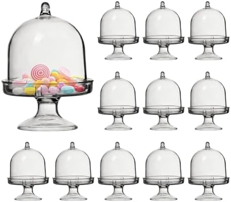 12 Pack Clear Cake Stand with Lid for Desserts