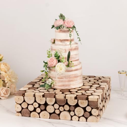 Efavormart Natural Wooden Cake Stand 18x18