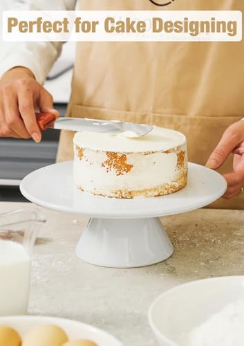 Nucookery 10 Inch Rotating Cake Stand White