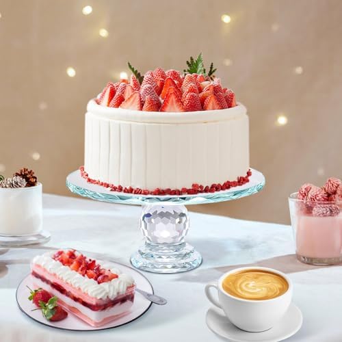 Uten Crystal Glass Cake Stand 11 Inch Elegant Display