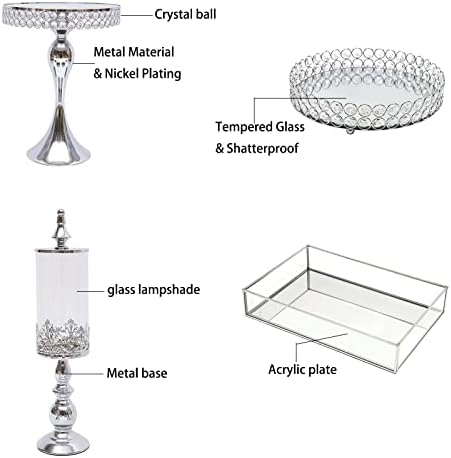 Kaibrite 11-Piece Cake Stand Set with Mirror and Acrylic
