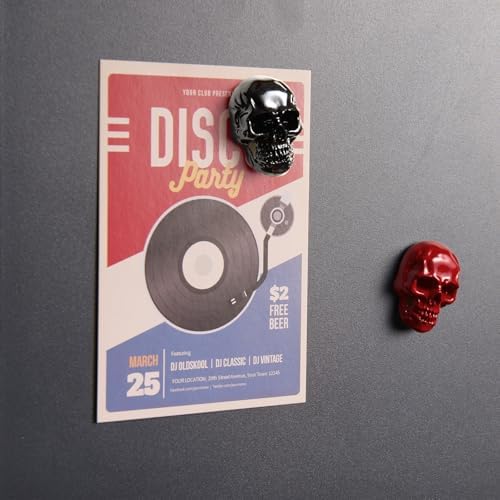 6Pcs Skull Stainless Steel Fridge Magnets Set