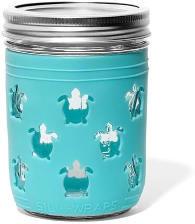 Sili Wraps Aqua Turtle Mason Jar Sleeves Set of 4