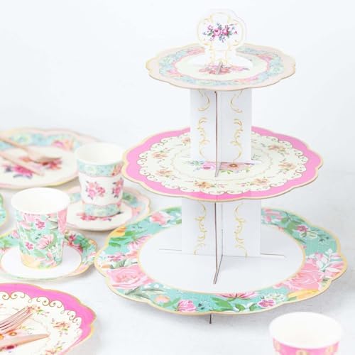 Efavormart 2 Pack 14 Inch 3 Tier Floral Cupcake Stand