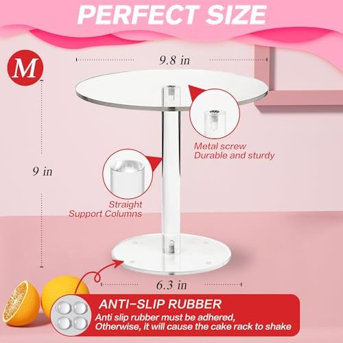 Willsin Clear Acrylic Cake Stand for Dessert Display