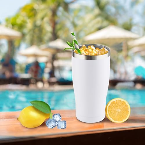 8 Pack 30oz Reusable Stainless Steel Tumblers with Lid